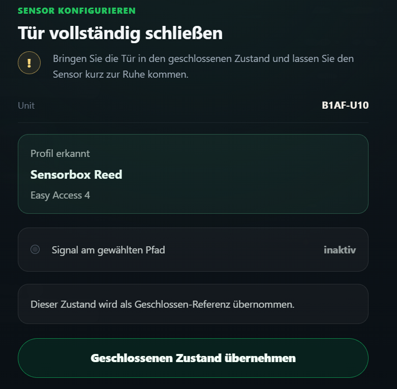 Sensorprüfung mit inaktivem elektrischem Signal